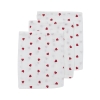 Hydrofiel Washandjes 3-pack Sweet Heart - Rood - 20x17cm