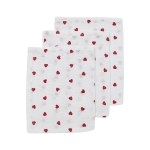 Hydrofiel Washandjes 3-pack Sweet Heart - Rood - 20x17cm