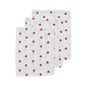 Hydrofiel Washandjes 3-pack Sweet Heart - Rood - 20x17cm