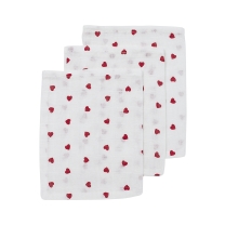 Hydrofiel Washandjes 3-pack Sweet Heart - Rood - 20x17cm