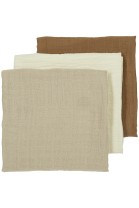 Hydrofiele Doeken 3-Pack Offwhite/Sand/Toffee - 70x70cm