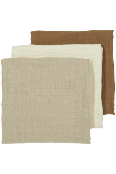 Hydrofiele Doeken 3-Pack Offwhite/Sand/Toffee - 70x70cm