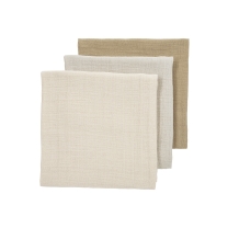 Pre-washed Hydrofiele Doeken 3-Pack - Zand/Grijs/Taupe