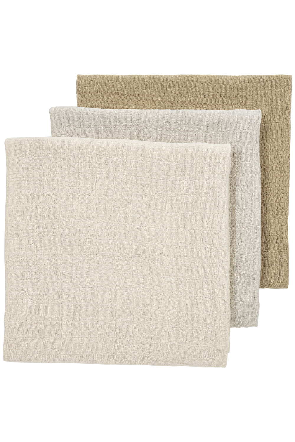 Pre-washed Hydrofiele Doeken 3-Pack - Zand/Grijs/Taupe