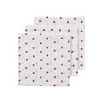 Hydrofiele Doeken 3-Pack Sweet Heart - Rood - 70x70cm