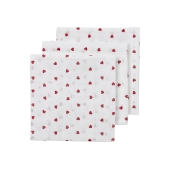Hydrofiele Doeken 3-Pack Sweet Heart - Rood - 70x70cm