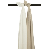 Meyco - Swaddle 2-pack Hydrofiel Offwhite/Sand 120x120cm