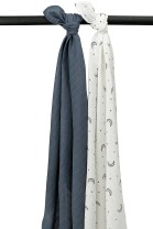Swaddle 2-pack Hydrofiel Moon - Indigo - 120x120cm