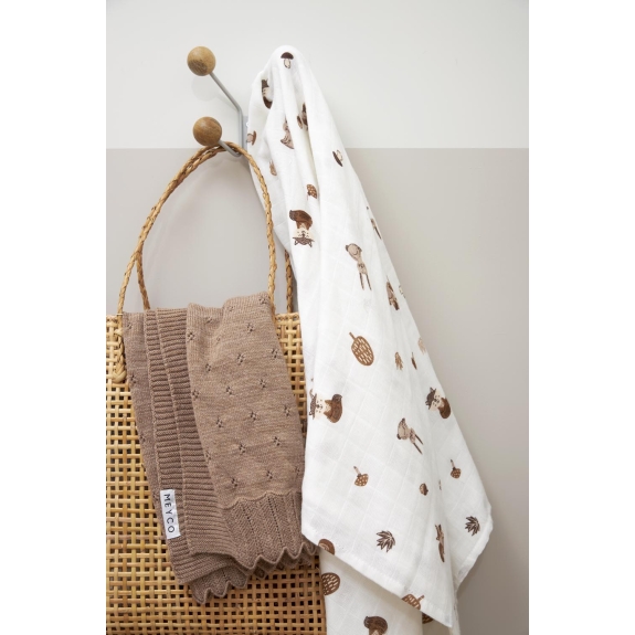 Swaddle Hydrofiel Forest Animals - Toffee - 120x120cm