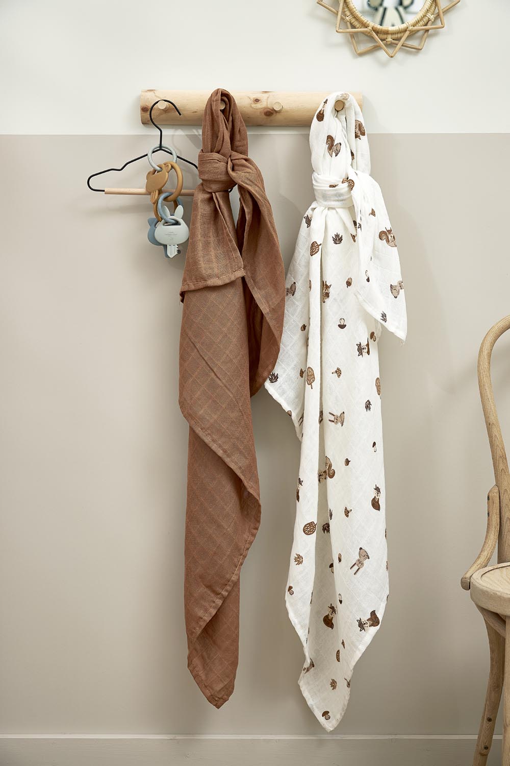 Swaddle Hydrofiel Forest Animals - Toffee - 120x120cm - afbeelding 4