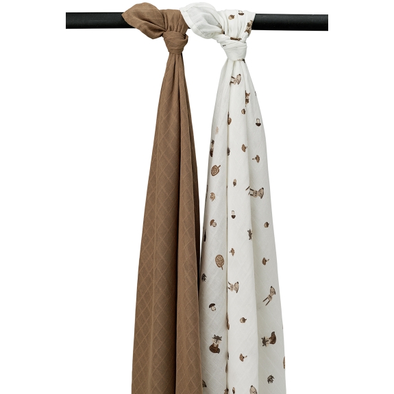 Swaddle Hydrofiel Forest Animals - Toffee - 120x120cm