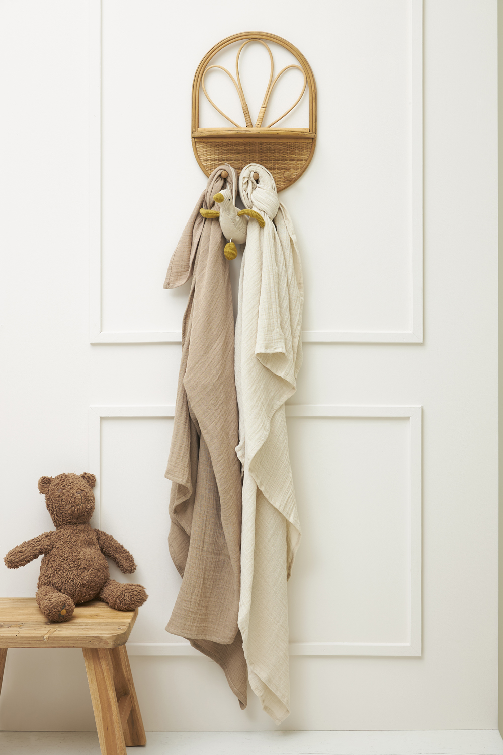 Swaddle 2-Pack Hydrofiel Uni - Soft Sand/Taupe - 120x120 - afbeelding 2