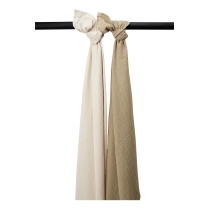 Swaddle 2-Pack Hydrofiel Uni - Soft Sand/Taupe - 120x120