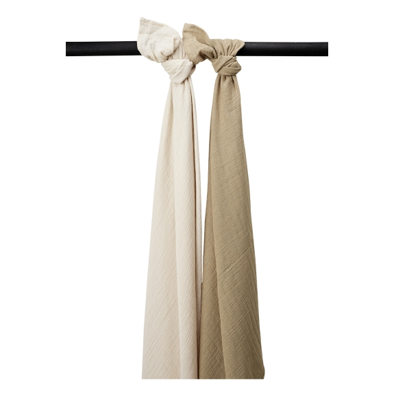 Swaddle 2-Pack Hydrofiel Uni - Soft Sand/Taupe - 120x120