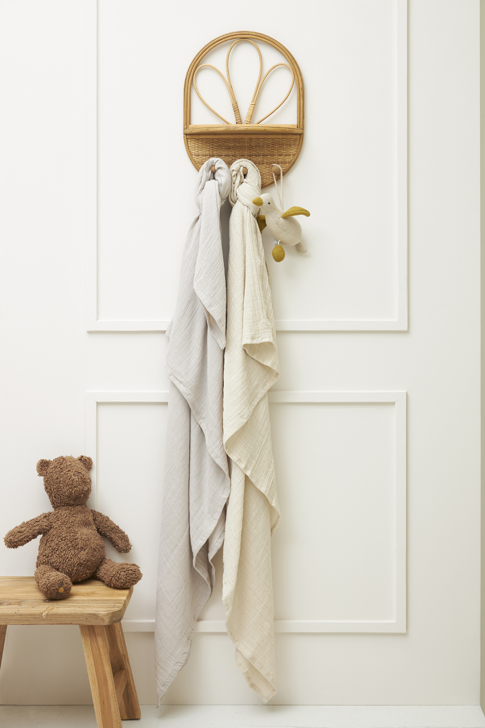 Swaddle 2-Pack Hydrofiel Uni - Soft Sand/Greige - 120x12 - afbeelding 2