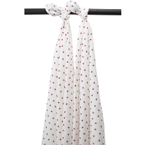 Swaddle 2-Pack Hydrofiel Sweet Heart - Rood - 120x120cm