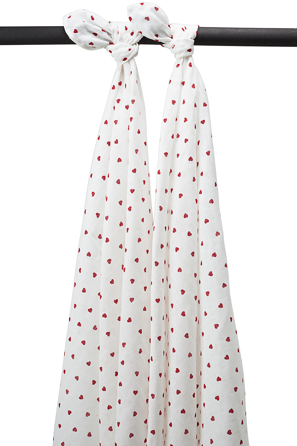 Swaddle 2-Pack Hydrofiel Sweet Heart - Rood - 120x120cm