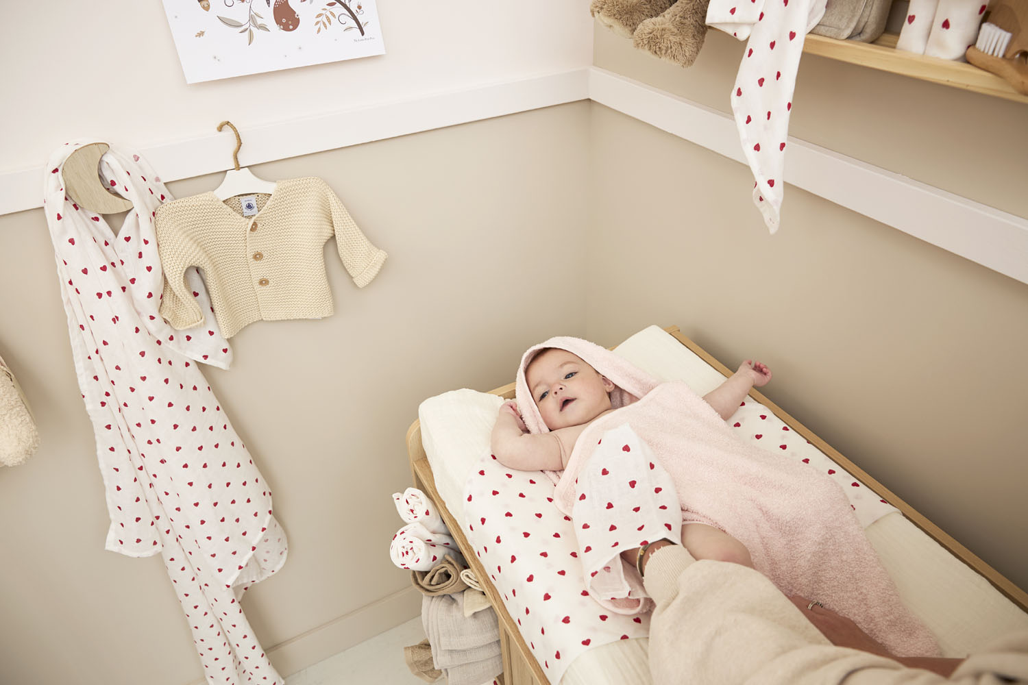 Swaddle 2-Pack Hydrofiel Sweet Heart - Rood - 120x120cm - afbeelding 3