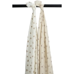 Swaddle Hydrofiel Ginkgo - Offwhite/Soft Sand - 120x120c