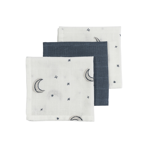 Meyco - Monddoekjes 3-Pack Hydrofiel Moon - Indigo