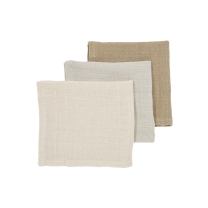 Monddoekjes 3-Pack Hydrofiel Uni - Soft Sand/Greige/Taup