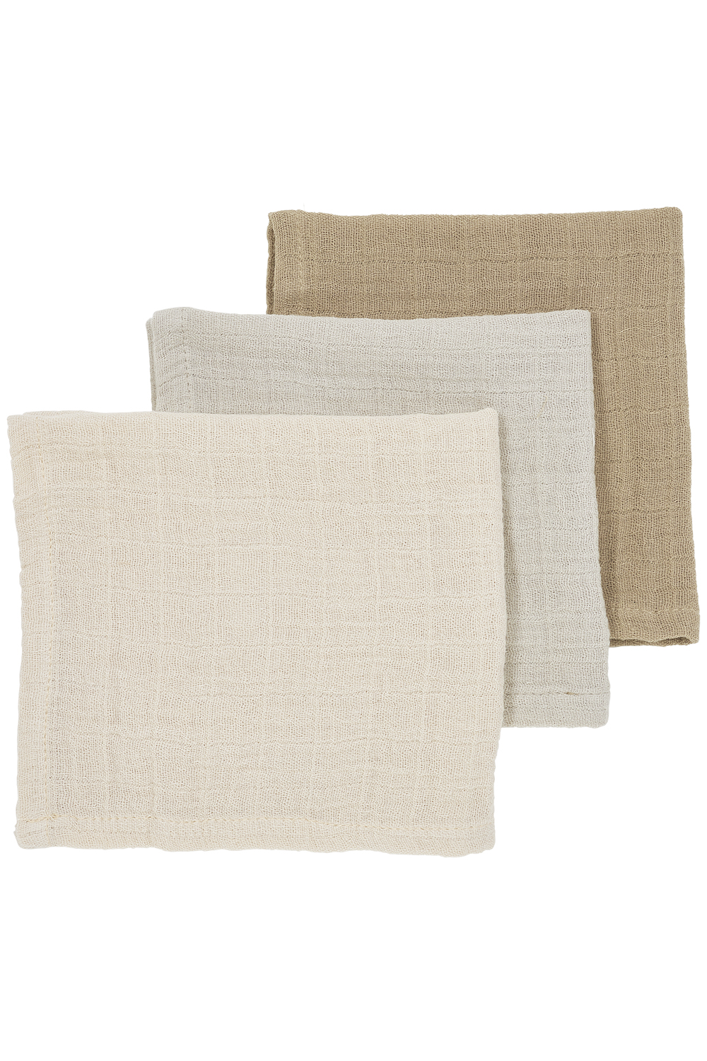 Monddoekjes 3-Pack Hydrofiel Uni - Soft Sand/Greige/Taup