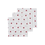 Monddoekjes Hydrofiel Sweet Heart Rood 30x30cm