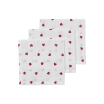 Meyco - Monddoekjes Hydrofiel Sweet Heart Rood 30x30cm