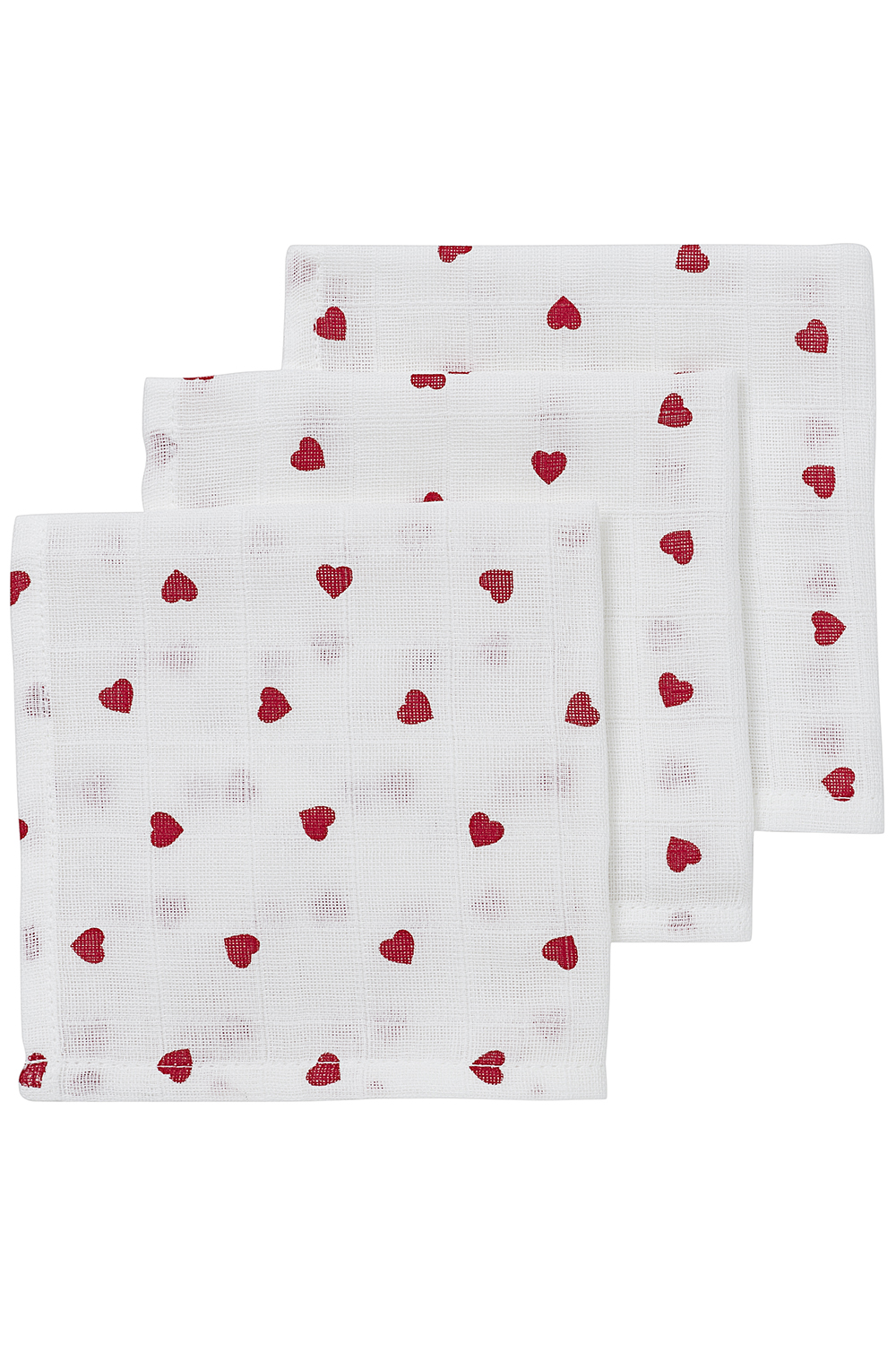 Monddoekjes Hydrofiel Sweet Heart Rood 30x30cm