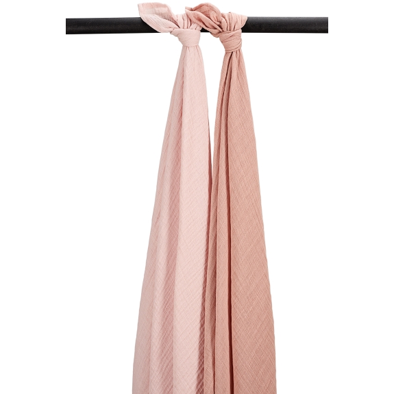 Meyco - Swaddle Uni Soft Rose 2-Pack - 120x120cm