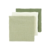 Hydrofiele Doeken 3-Pack - Natuurlijk/Olijfgroen - 70x70
