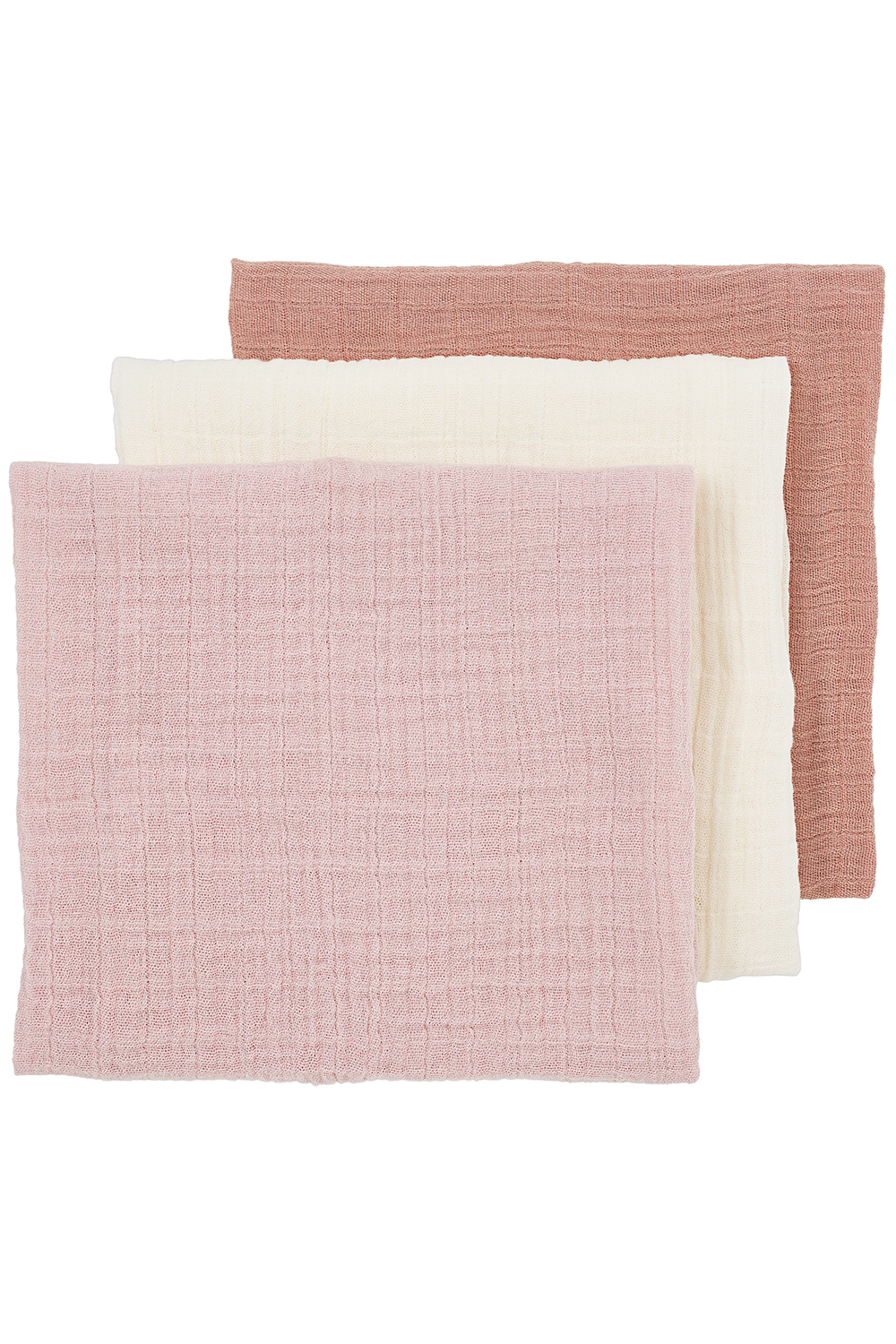 Hydrofiele Doeken 3-Pack - Soft Rose/Natural - 70x70cm