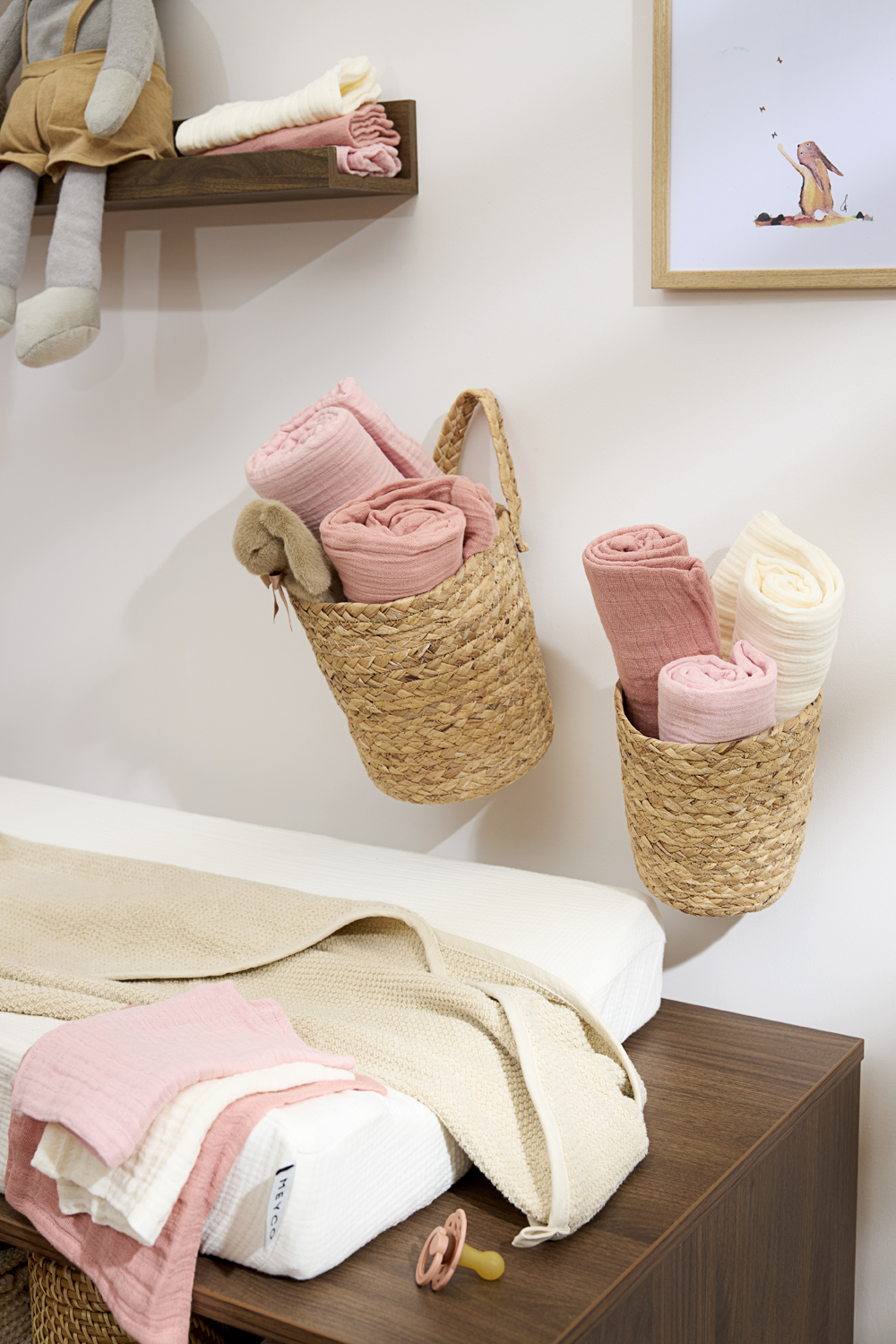 Hydrofiele Doeken 3-Pack - Soft Rose/Natural - 70x70cm - afbeelding 3