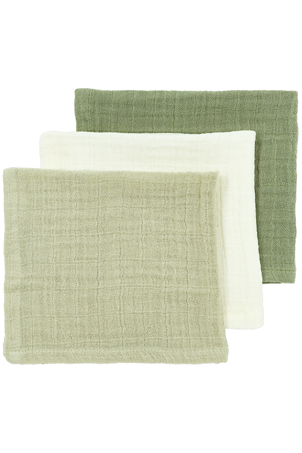 Monddoekjes 3-Pack Pre-Washed Hydrofiel Uni - Naturel/Ol