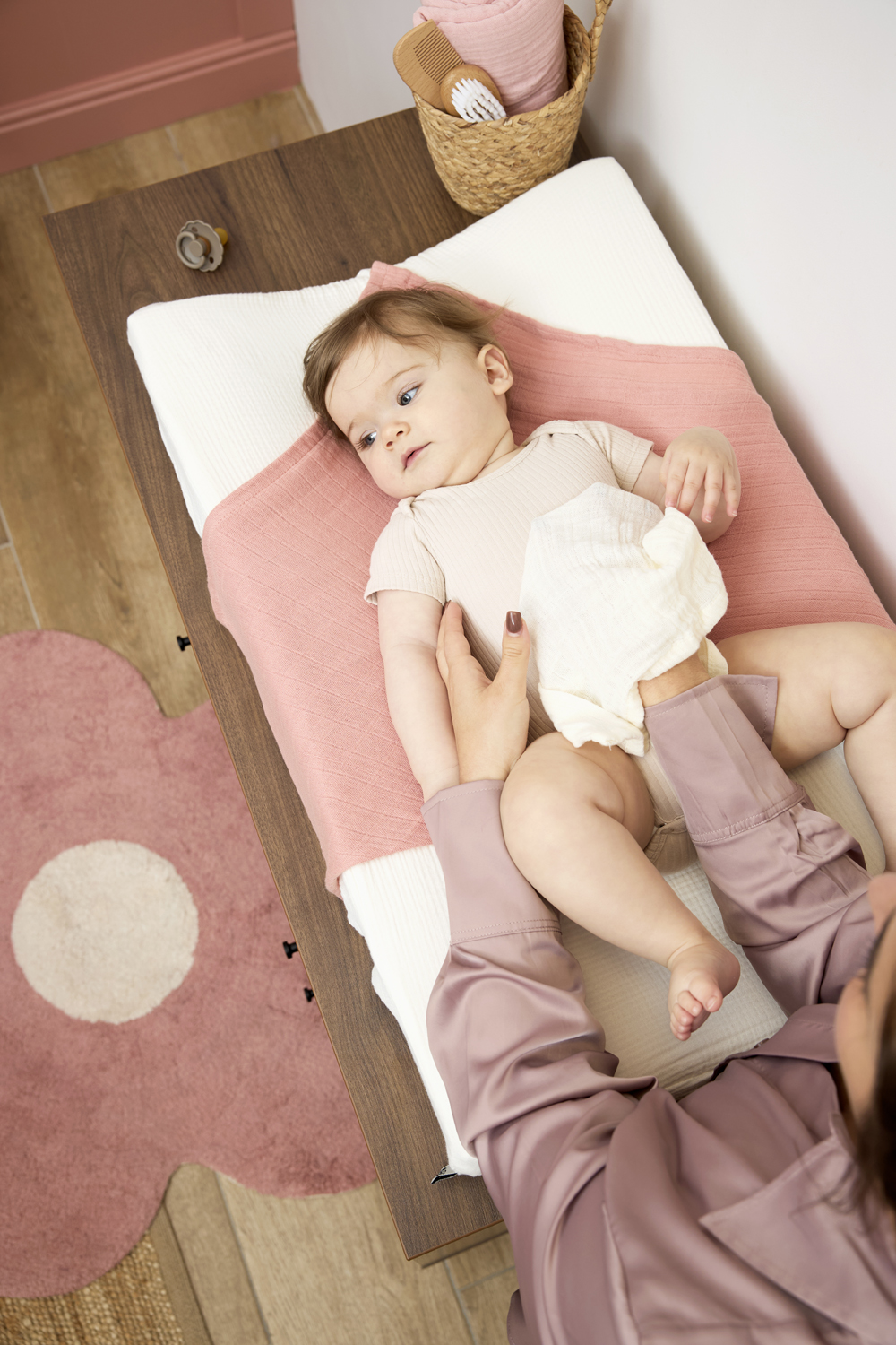 Monddoekjes 3-Pack Pre-Washed Hydrofiel Uni - Soft Rose/ - afbeelding 2
