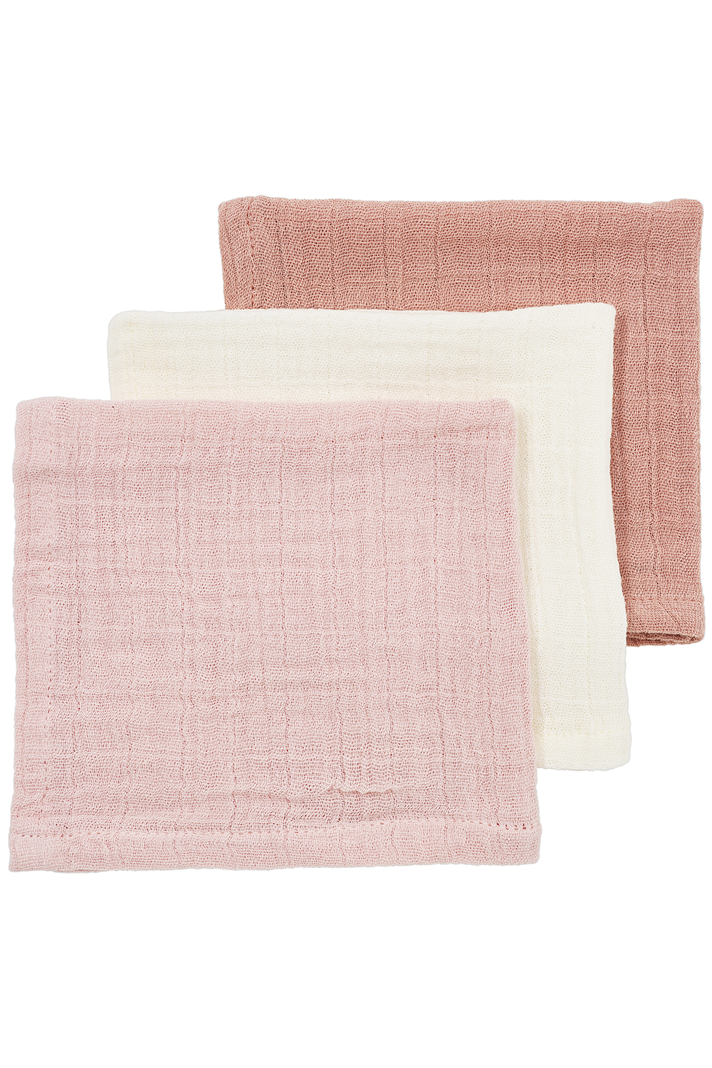 Monddoekjes 3-Pack Pre-Washed Hydrofiel Uni - Soft Rose/