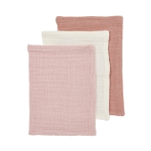 Washandjes 3-Pack Hydrofiel Uni Soft Rose/Natural