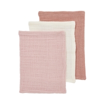 Washandjes 3-Pack Hydrofiel Uni Soft Rose/Natural