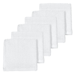 Monddoekjes Badstof 6-pack - Wit - 30x30cm