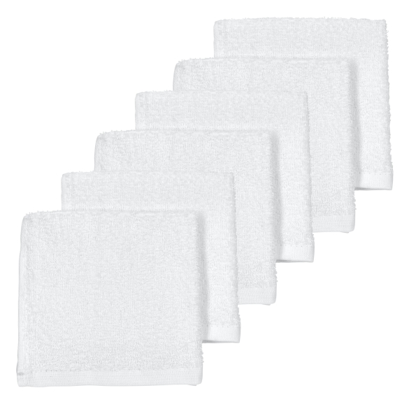 Meyco - Monddoekjes Badstof 6-pack - Wit - 30x30cm