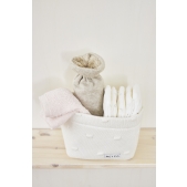 Monddoekjes 6-pack Badstof Uni - Offwhite/Soft Pink - 30