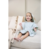 Meyco - Badponcho Badstof Wavy - Grijs Blauw - 1-3 Jaar