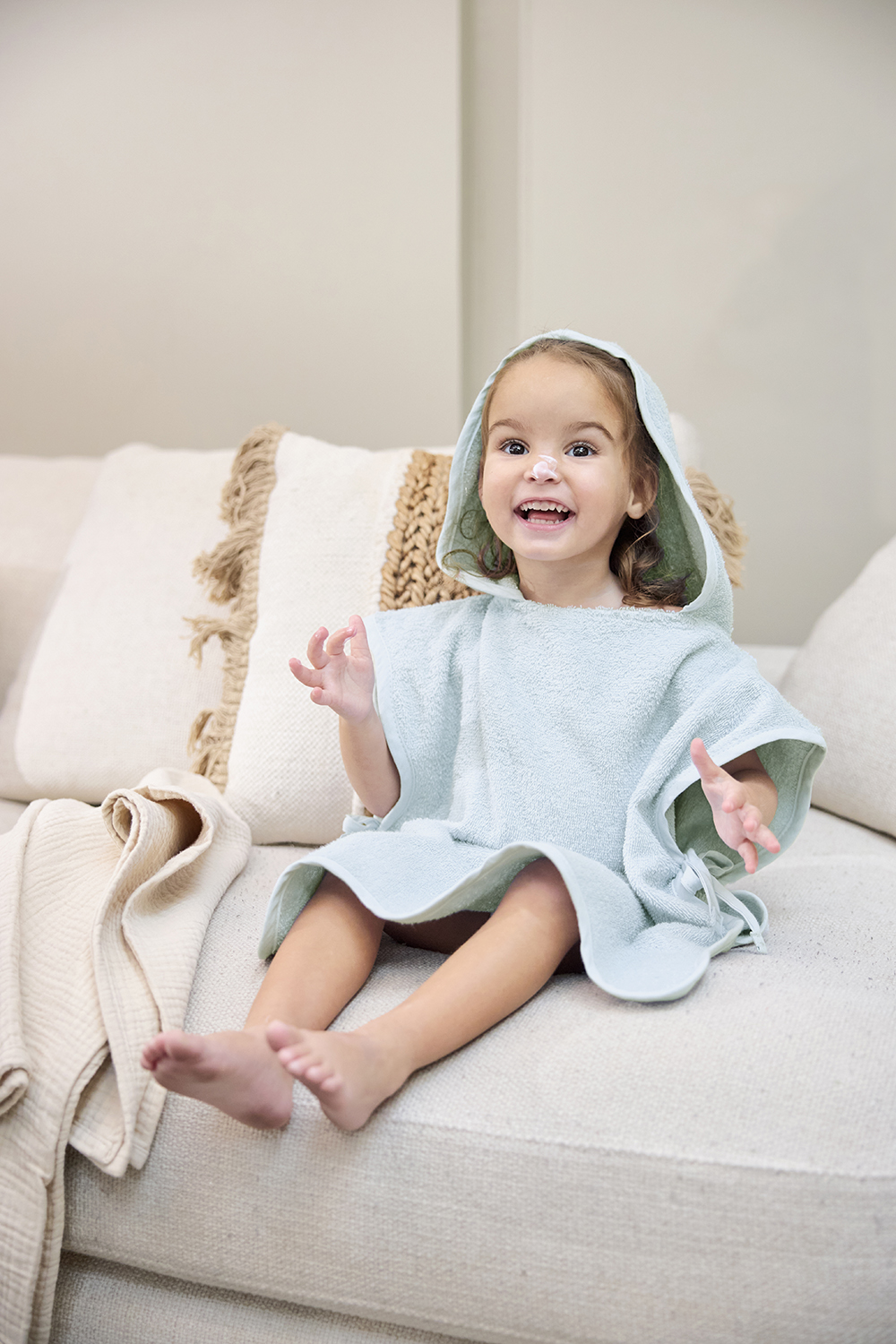 Badponcho Badstof Wavy - Grijs Blauw - 1-3 Jaar - afbeelding 5