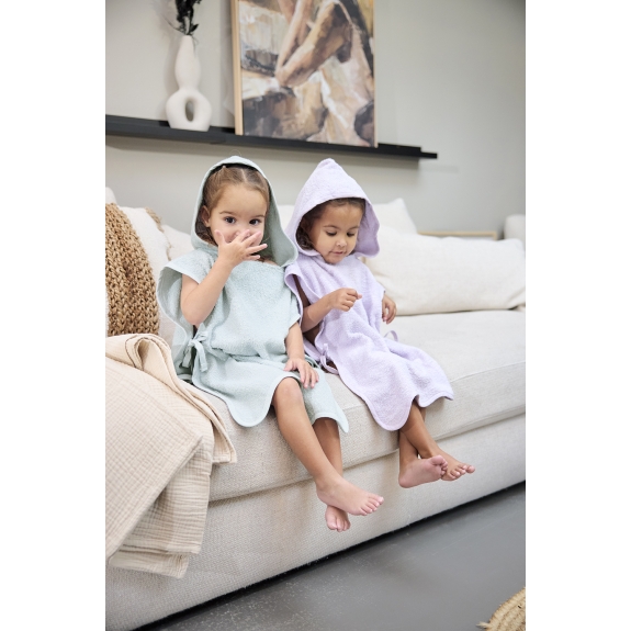 Meyco - Badstof Wavy Poncho - Soft Lavender - 1-3 Jaar