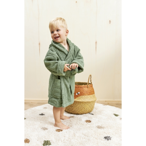 Meyco - Badstof Badjas - Groen - Maat 98/104