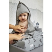 Meyco - Badcape 2-Pack Cheetah/Uni Grijs 80x80cm