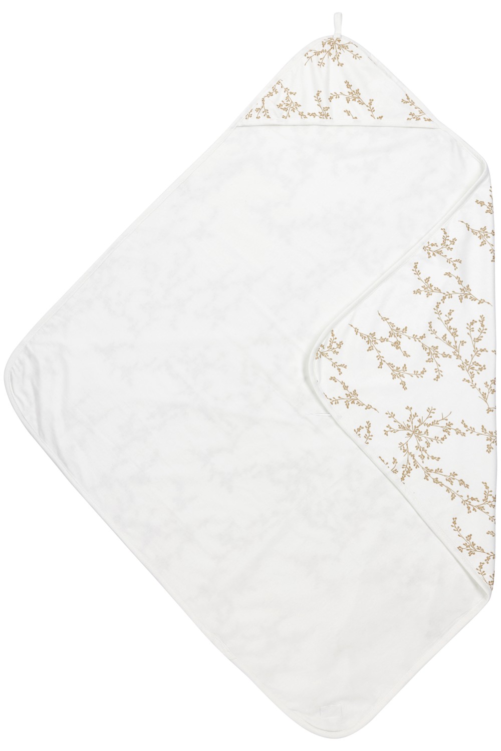 Badcape met Bladeren - zand - 90x90cm