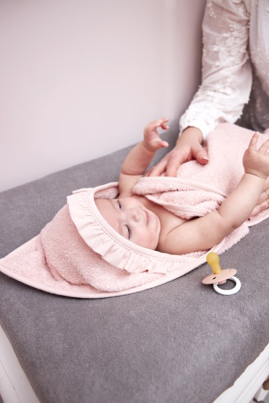 Meyco - Badcape Ruffle - Zacht Roze - 80x80cm