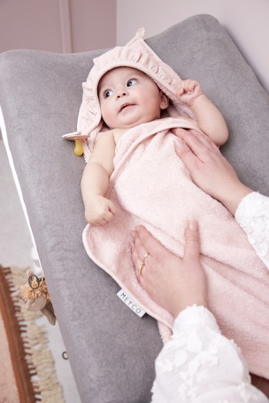 Meyco - Badcape Ruffle - Zacht Roze - 80x80cm