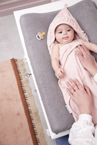 Meyco - Badcape Ruffle - Zacht Roze - 80x80cm